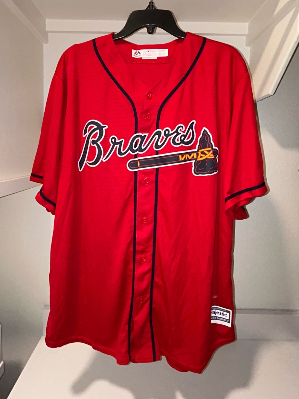 ⚾️🏟️ Atlanta Braves Majestic HOME Alternate Red MLB Baseball Jersey 🏟️⚾️